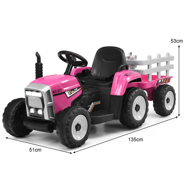 12V Kinder Traktor mit Anhänger, Fernbedienung