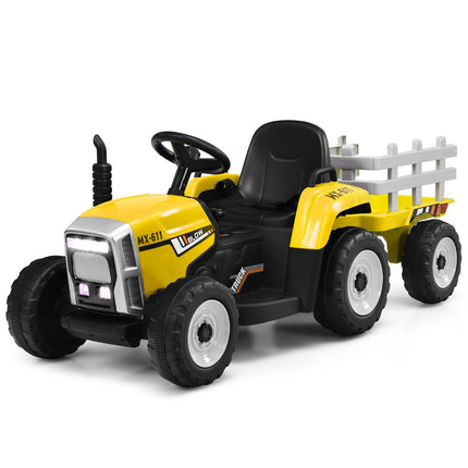 12V Kids Ride-On Tractor with Trailer, Remote Control
