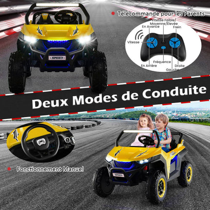 Dětské vozítko 12V, dvoumístné, ovladač, odpružení