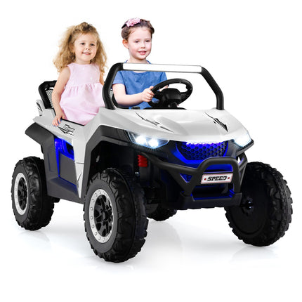 12V Kids Ride-On UTV, Remote Control, 2-Seater, White