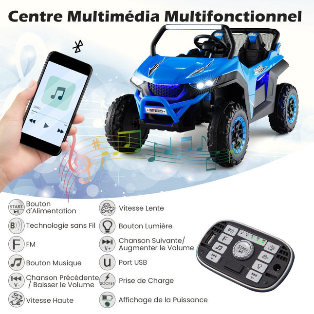 12V Kinderfahrzeug UTV mit Fernbedienung, 2-Sitzer, Blau