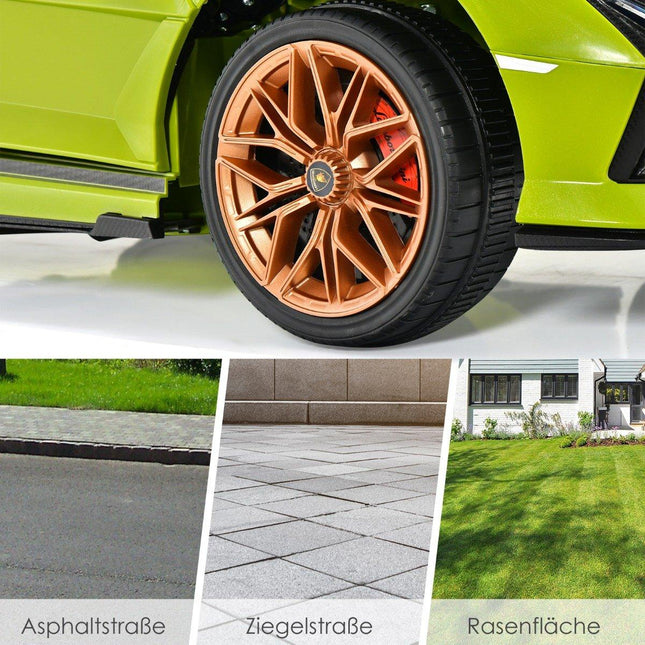 12V Lamborghini Kinder Elektroauto mit 2.4G Fernbedienung Kinderauto 3-5km/h mit MP3 Grün