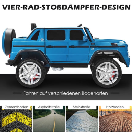 12 V lizenzierter Mercedes-Benz Maybach Batteriebetriebener Jeep mit Federung, 115 x 67 x 57 cm, Blau
