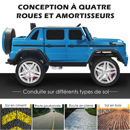 12V Kinderauto mit Fernbedienung, Federung, Blau