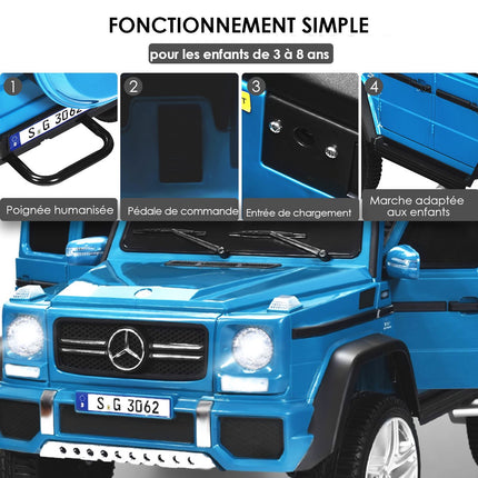 12V Kinderauto mit Fernbedienung, Federung, Blau