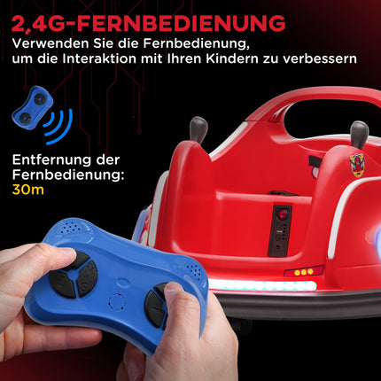 12V Kinderauto mit Fernbedienung, Lichtern und 360°-Drehfunktion