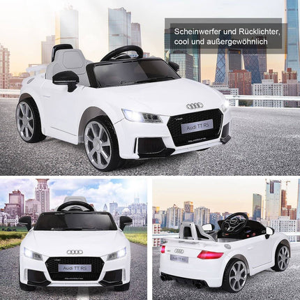 12V Kinderauto mit 2 Motoren und MP3 und Musik 104 x 63,5 x 45,5 cm weiß