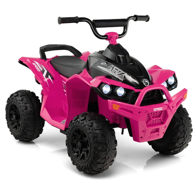 12V Elektro Kinderquad mit 2,2/4,3 KM/H Geschwindigkeit &amp; Hupe, Musik &amp; LED Lichter Elektroquad pink