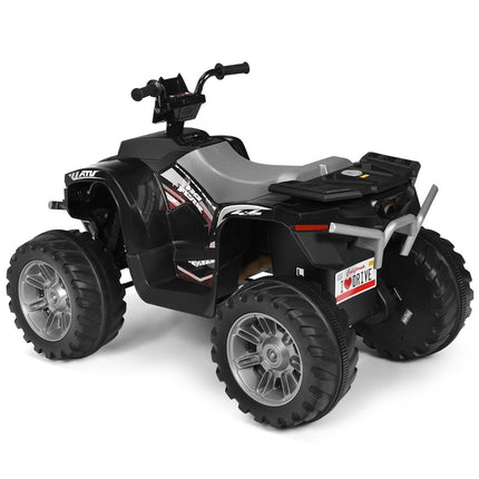 12V elektrische kinderquad met koplampen, mini elektrische quad met muziek en claxon, 4 wielen kinderquad, 2,8-5 km/u voor kinderen vanaf 3 jaar, zwart