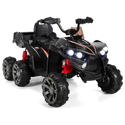 12V Elektro Kinderquad mit Stauraum &amp; LED Lichter Mini Elektroquad 3-6 km/h schwarz
