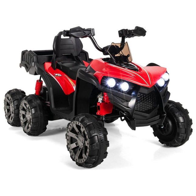 12V Elektro Kinderquad mit Stauraum &amp; LED Lichter Mini Elektroquad 3-6 km/h Rot