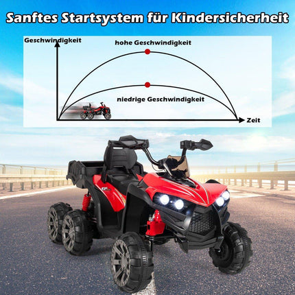12V Elektro Kinderquad mit Stauraum &amp; LED Lichter Mini Elektroquad 3-6 km/h Rot