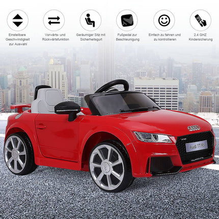 12V Spielzeugauto Kinderauto mit 2 Motoren und MP3 und Musik 104 x 63,5 x 45,5 cm Rot