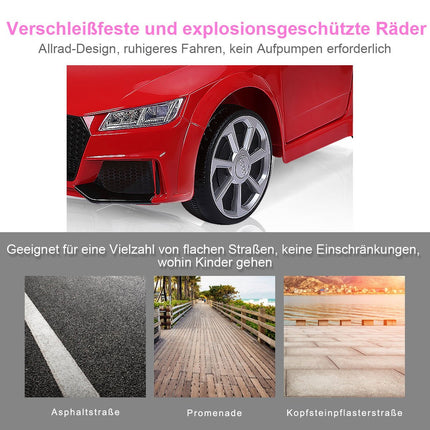 12V Spielzeugauto Kinderauto mit 2 Motoren und MP3 und Musik 104 x 63,5 x 45,5 cm Rot