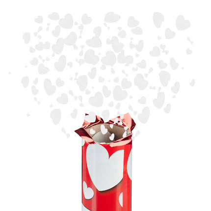 12x Party Popper Cœurs blancs
