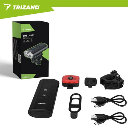 1300lm LED-Fahrradlicht-Kit, USB-C, IP65 wasserdicht