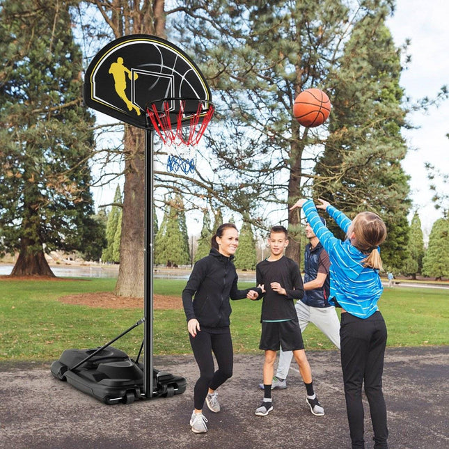 130-305cm Hoogte Verstelbare Basketbalstandaard met Wielen & Standaard Draagbare Basketbalring