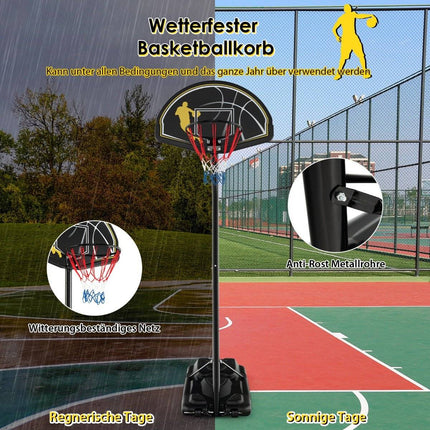 130-305cm Hoogte Verstelbare Basketbalstandaard met Wielen & Standaard Draagbare Basketbalring