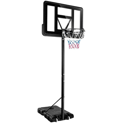 130 - 305 cm Basketballständer mit Netz &amp; 2 Rädern, höhenverstellbar schwarz