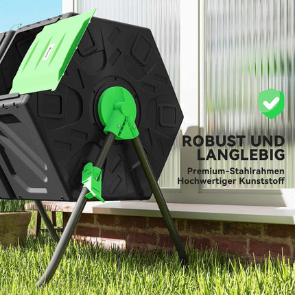130L Dual-Kammer Kompostbehälter mit 24 Lüftungslöchern