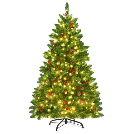 135cm Artificial Christmas Tree with LED Lights, Metal Stand