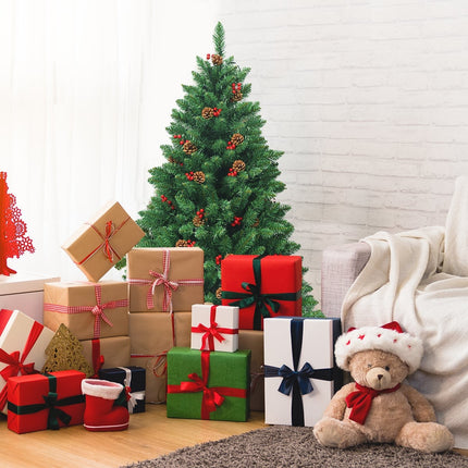 135cm Artificial Christmas Tree with LED Lights, Metal Stand