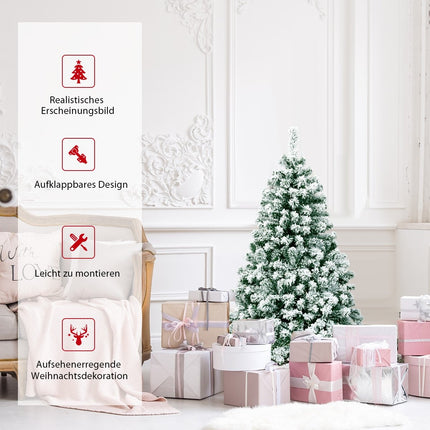 135 cm Artificial Christmas Tree with Lights and Snow