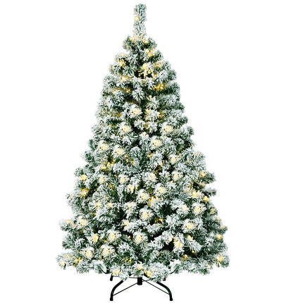 135 cm Artificial Christmas Tree with Lights and Snow