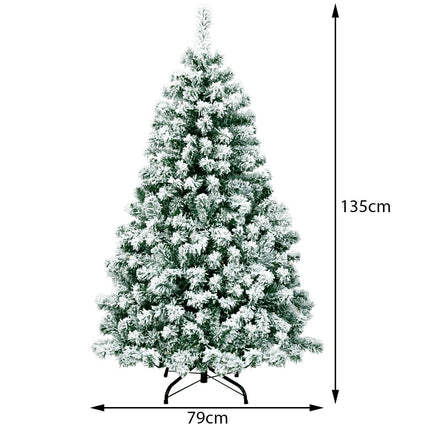 135 cm Artificial Christmas Tree with Lights and Snow