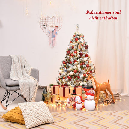 135 cm Artificial Christmas Tree with Lights and Snow