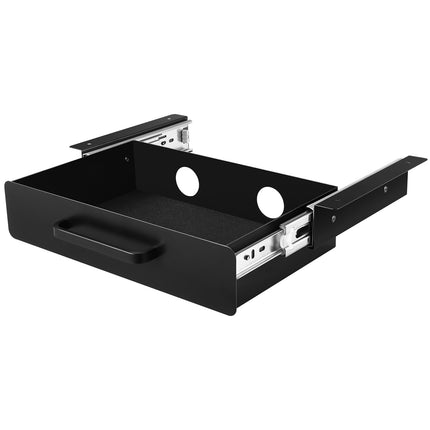 13 In Under Desk Slide-Out Drawer, Metal, Black