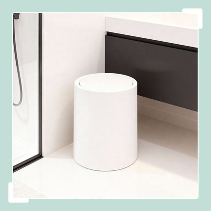 13L Swing-Lid Plastic Bin for Kitchen or Bathroom