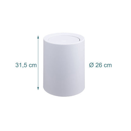 13L Swing-Lid Plastic Bin for Kitchen or Bathroom