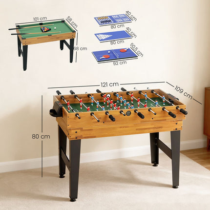13-in-1 Spieltisch, Kicker, Schach, Billard, MDF