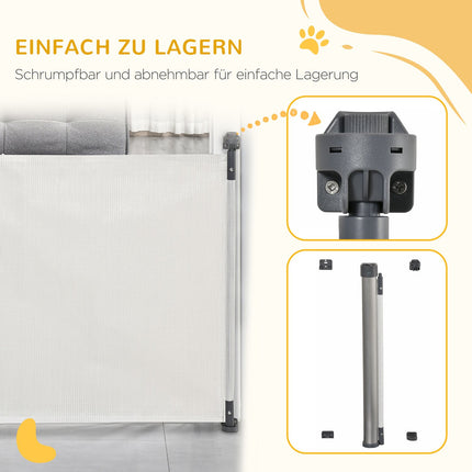 Ausziehbares Treppenschutzgitter 140 cm, aufrollbar, Einhandbedienung