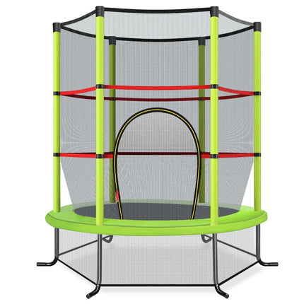 Ø140cm Gartentrampolin mit Sicherheitsnetz Trampolin belastbar bis 135KG für Kinder ab 3 Jahren grün