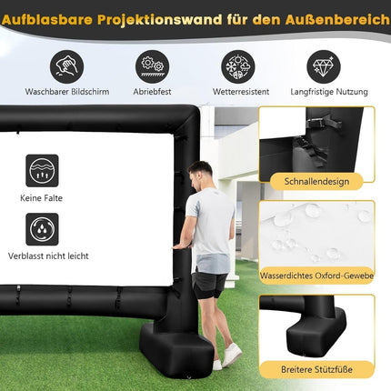 147 Zoll aufblasbare Projektionswand, 16:9, 4K HD, beidseitig