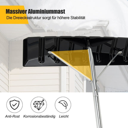 148-608 cm Aluminium-Schneeschaufel mit rutschfestem Griff und silbernem Kunststoffblatt