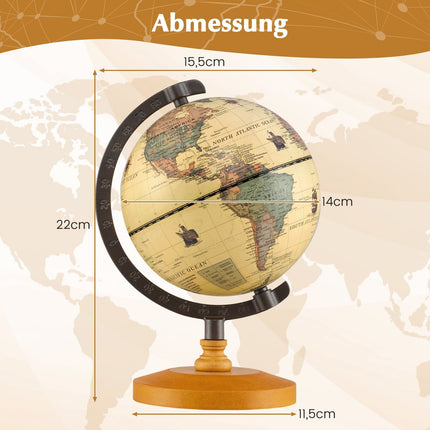 14cm Globe with Metal Stand – Educational, Geographic