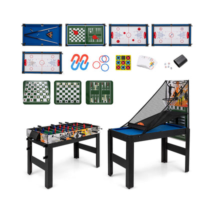 14-in-1 Multi-Spieltisch mit Zubehör, Schwarz