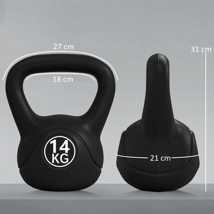 14 kg Black Kettlebell with Sand Filling for Beginners