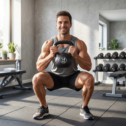 14 kg Black Kettlebell with Sand Filling for Beginners
