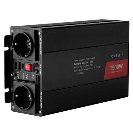 1500W Modified Sine Wave Power Inverter, 12V-230V