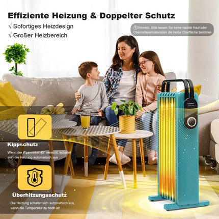 1500W Ölradiator mit Rollen, 3 Heizstufen