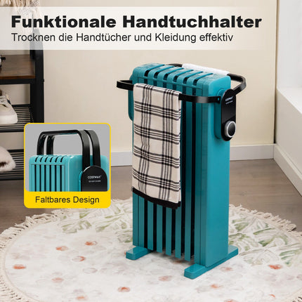 1500W Ölradiator mit Rollen, 3 Heizstufen