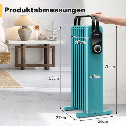 1500W Ölradiator mit Rollen, 3 Heizstufen