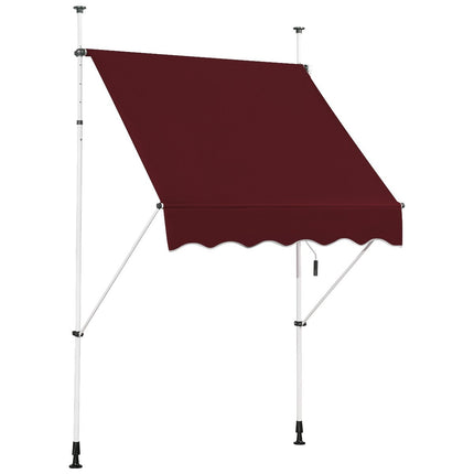 150 cm Adjustable Balcony Awning, UV-Resistant, Red