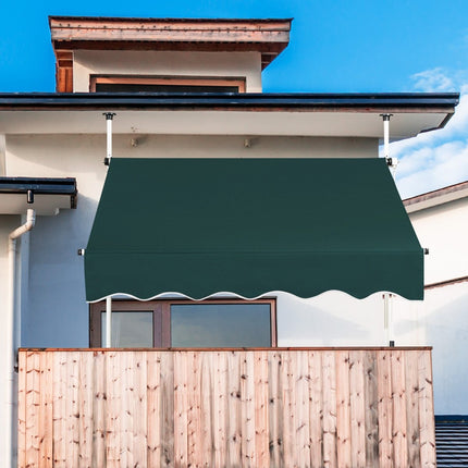 150 cm Verstellbare UV-beständige Balkonmarkise, Grün