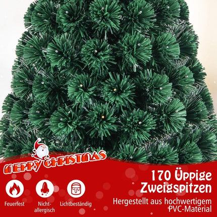 150cm Künstlicher Weihnachtsbaum mit 8 Beleuchtungsmodi Glasfaser Glasfaser Weihnachtsbaum
