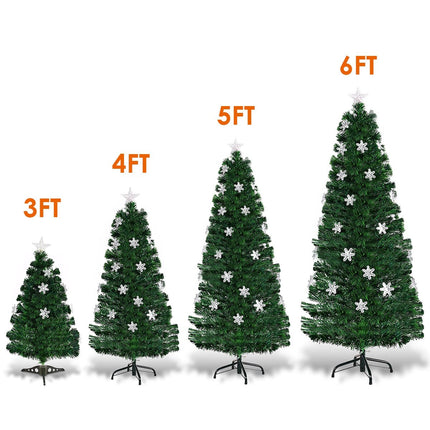 150 cm Artificial Christmas Tree with LED Fiber Optics